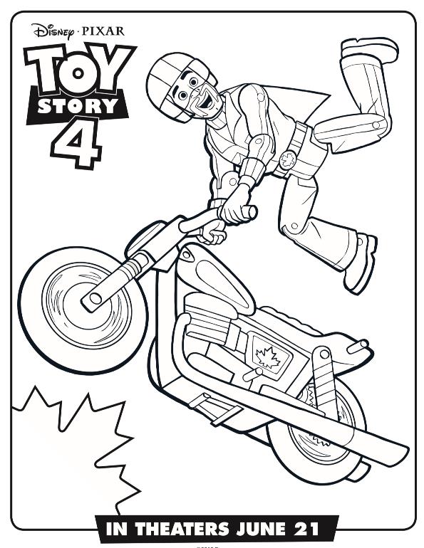 Duke Caboom, kleurplaat van Toy Story 4