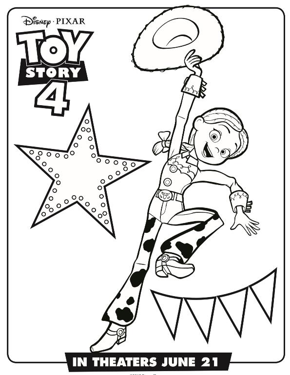 Jessie, kleurplaat van Toy Story 4