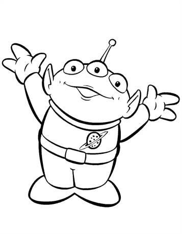 Aliens, kleurplaat van Toy Story