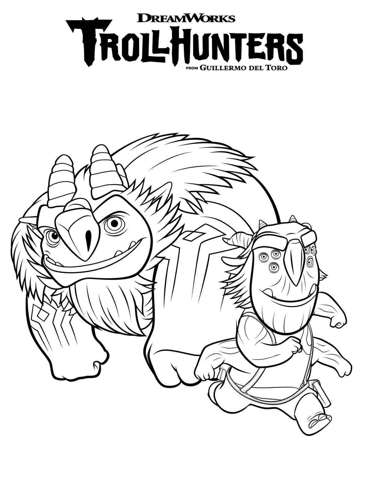 Blinky and AAARRRGGHHH, kleurplaat van Trollhunters