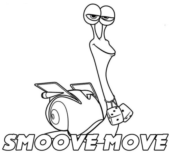 Smoove Move, kleurplaat van Turbo (Pixar)