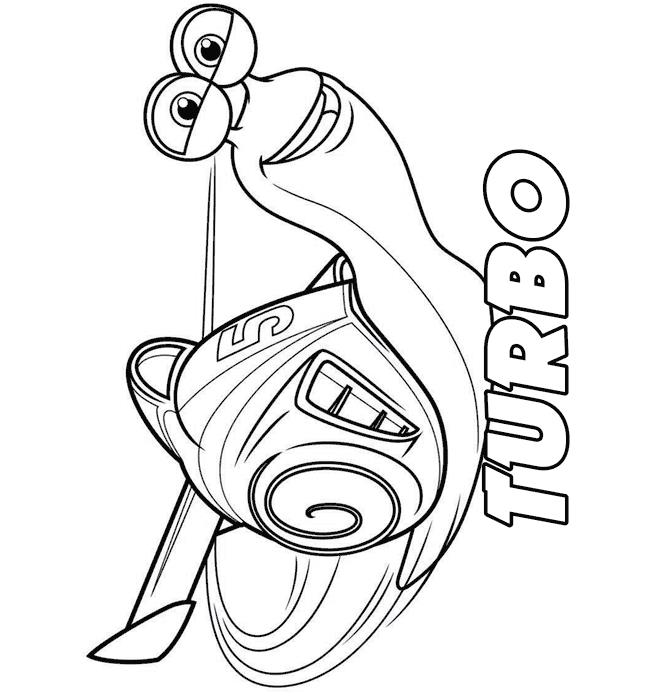 Turbo, kleurplaat van Turbo (Pixar)