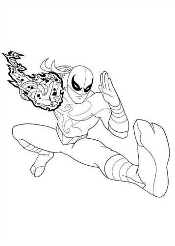 iron fist 2, kleurplaat van Ultimate Spiderman