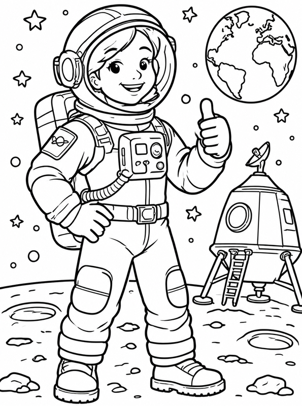 astronaut, kleurplaat van Uniformen