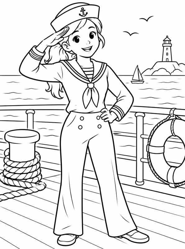 matroos, kleurplaat van Uniformen