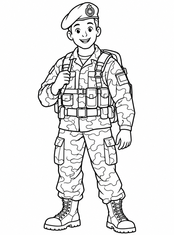 militair, kleurplaat van Uniformen