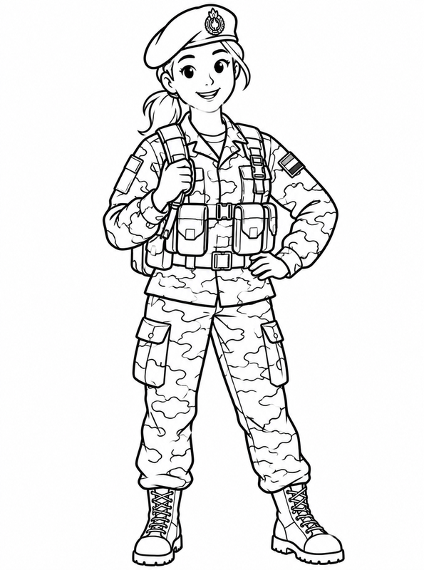 soldaat, kleurplaat van Uniformen