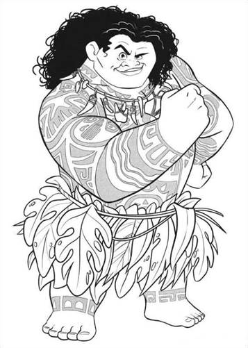 maui 4, kleurplaat van Vaiana (Moana)