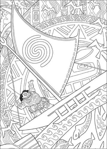 maui meester van de oceaan, kleurplaat van Vaiana (Moana)