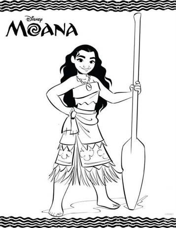 moana 2, kleurplaat van Vaiana (Moana)