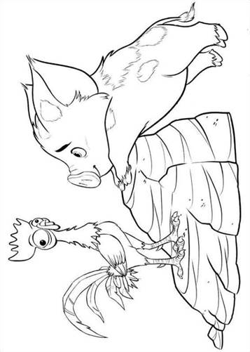 pua heihei 2, kleurplaat van Vaiana (Moana)