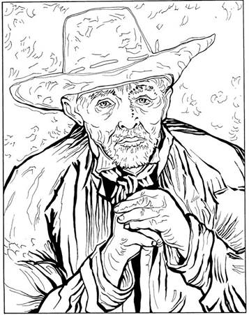 Patience Escalier 1888, kleurplaat van Vincent van Gogh
