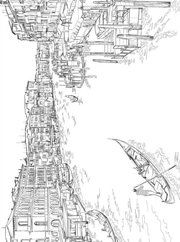 Venetië 14, kleurplaat van Venetië