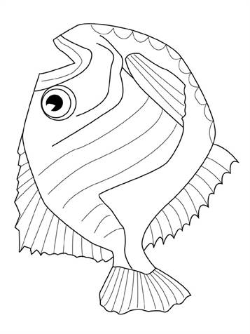 Vissen 8, kleurplaat van Vissen