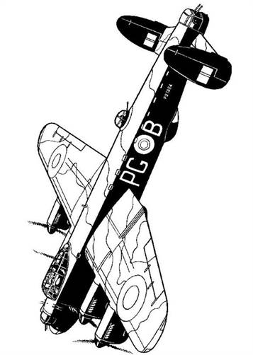 Lancaster B1 1944, kleurplaat van Vliegtuigen Tweede Wereldoorlog