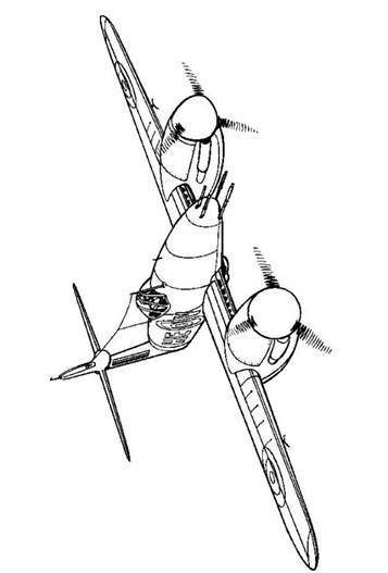 Westland Whirlwind 1941, kleurplaat van Vliegtuigen Tweede Wereldoorlog