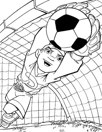 Keeper, kleurplaat van Voetbal