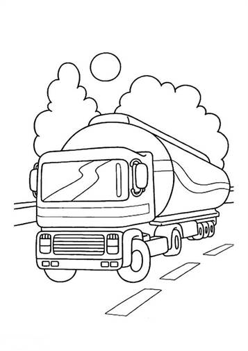 Tankwagen 2, kleurplaat van Vrachtwagens