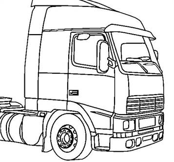 Truck cabine, kleurplaat van Vrachtwagens