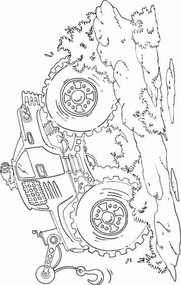 Monstertakelwagen, kleurplaat van Vrachtwagens