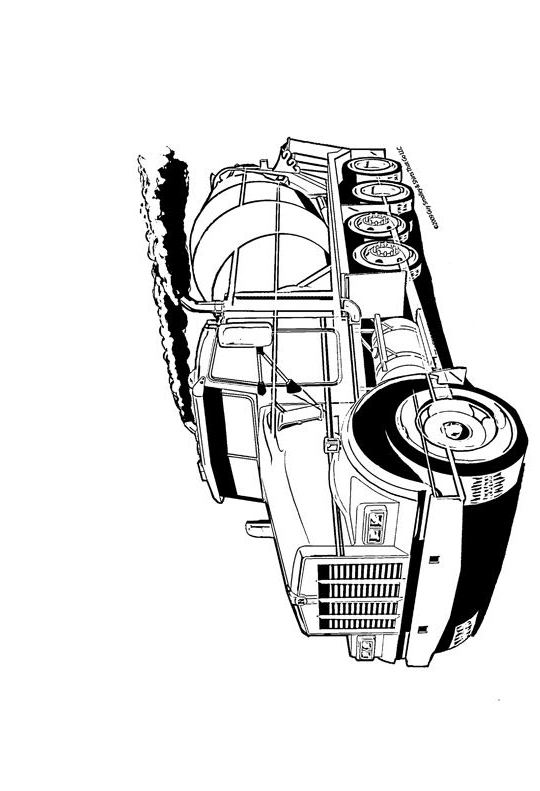 Print Cementtruck kleurplaat