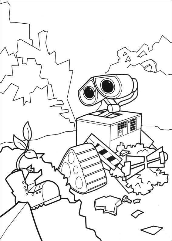 Wall-e 3, kleurplaat van Wall e