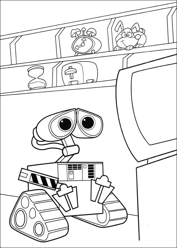 Wall-e 5, kleurplaat van Wall e