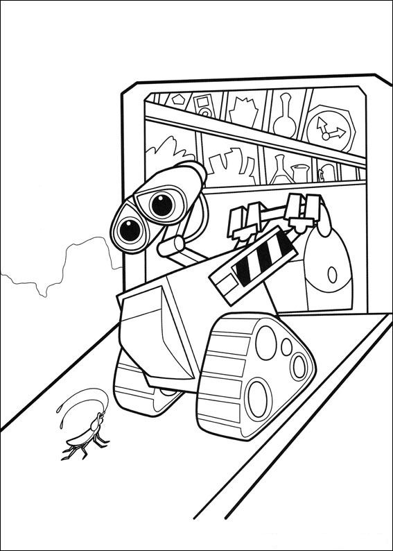 Wall-e 4, kleurplaat van Wall e