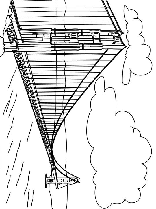 Golden Gate brug, San Fransisco, kleurplaat van Wereld wonderen
