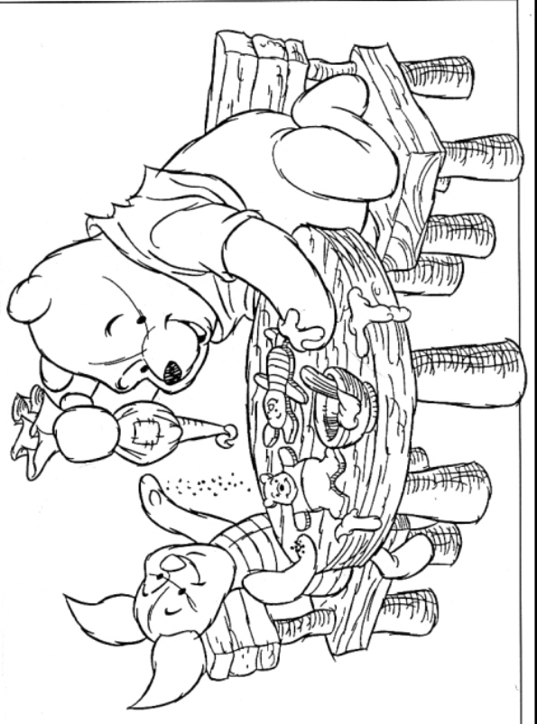 Winnie en vriendjes 2, kleurplaat van Winnie de Pooh