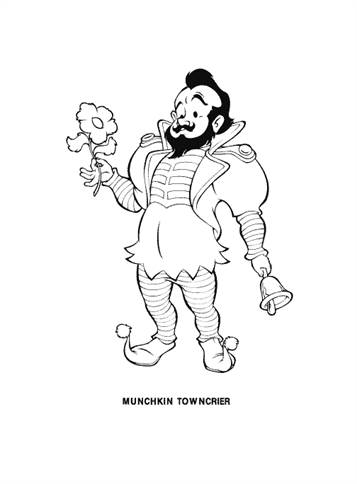 Munchkin Towncrier, kleurplaat van Wizard of Oz