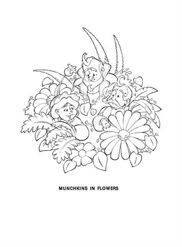 De bewoners tussen de bloemen, kleurplaat van Wizard of Oz