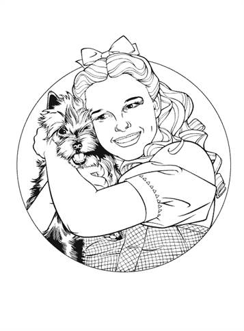 Dorothy en Toto, kleurplaat van Wizard of Oz