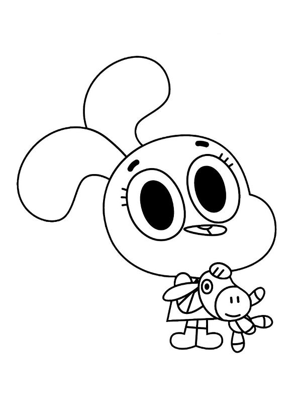 Anais Watterson, kleurplaat van Wonderlijke wereld van Gumball