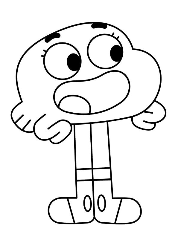 Darwin Watterson, kleurplaat van Wonderlijke wereld van Gumball