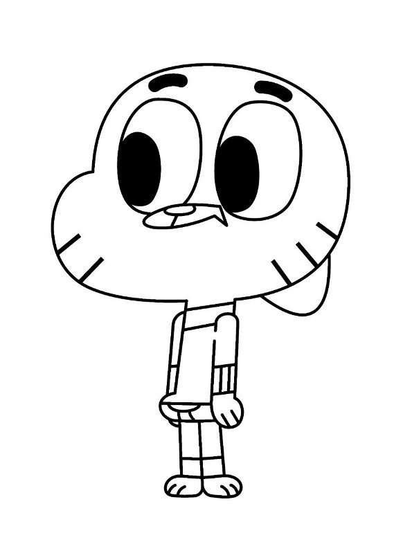 Gumball Watterson, kleurplaat van Wonderlijke wereld van Gumball