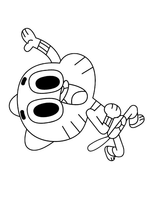 Gumball, kleurplaat van Wonderlijke wereld van Gumball