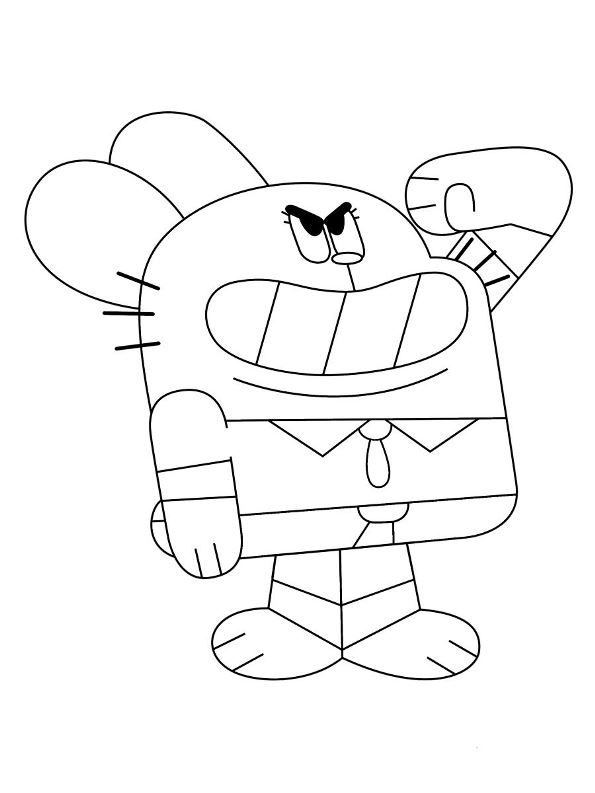 Richard 2, kleurplaat van Wonderlijke wereld van Gumball