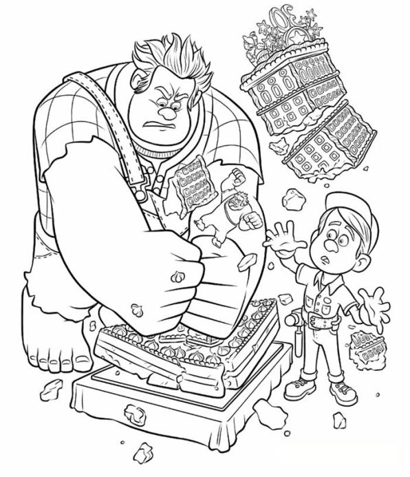 Ralph felix, kleurplaat van Wreck it Ralph