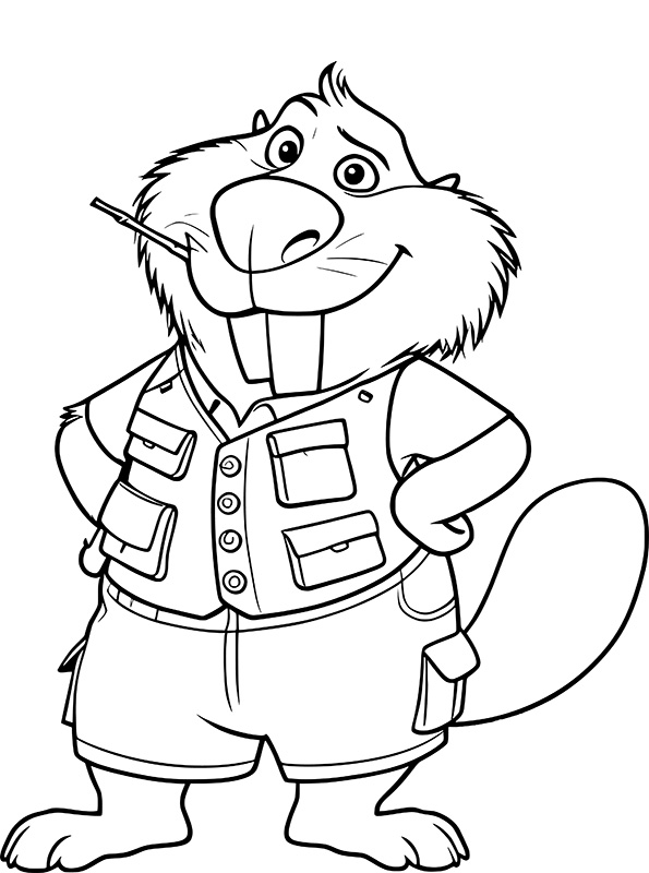 Nibbles Maplestick the Beaver, kleurplaat van Zootropolis 2
