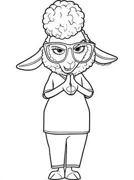 Dawn Bellwether the Sheep, kleurplaat van Zootropolis 2