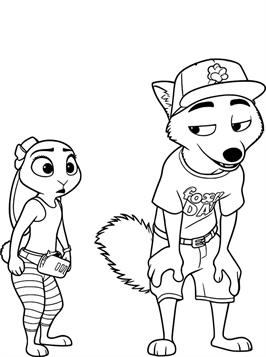 Judy Hopps and Nick Wilde, kleurplaat van Zootropolis 2