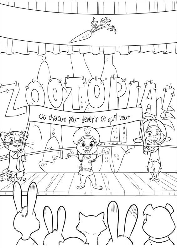 Print Zootropolis kleurplaat